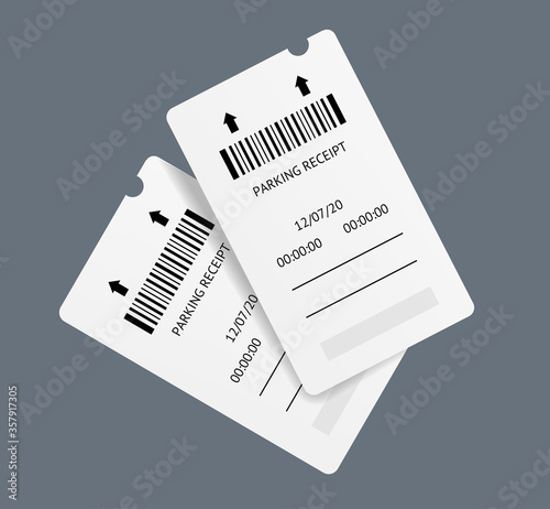 Realistic Detailed 3d Parking Tickets Set. Vector