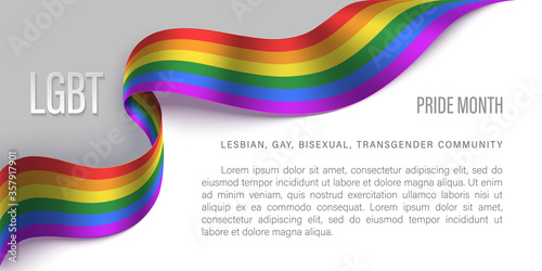 LGBT pride month horizontal banner. Human rights and tolerance. Vector illustration