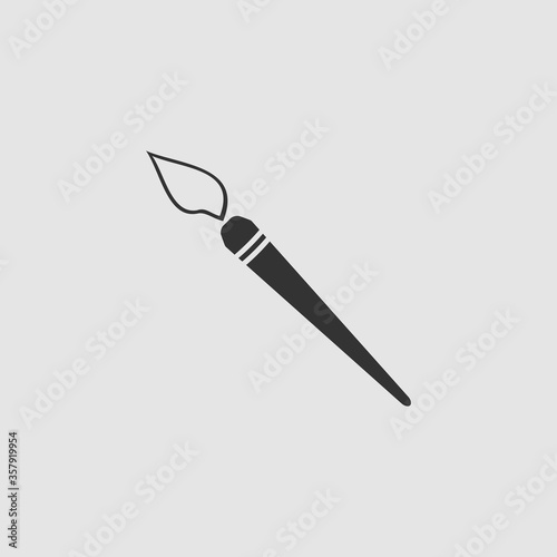 Paint brush icon flat.