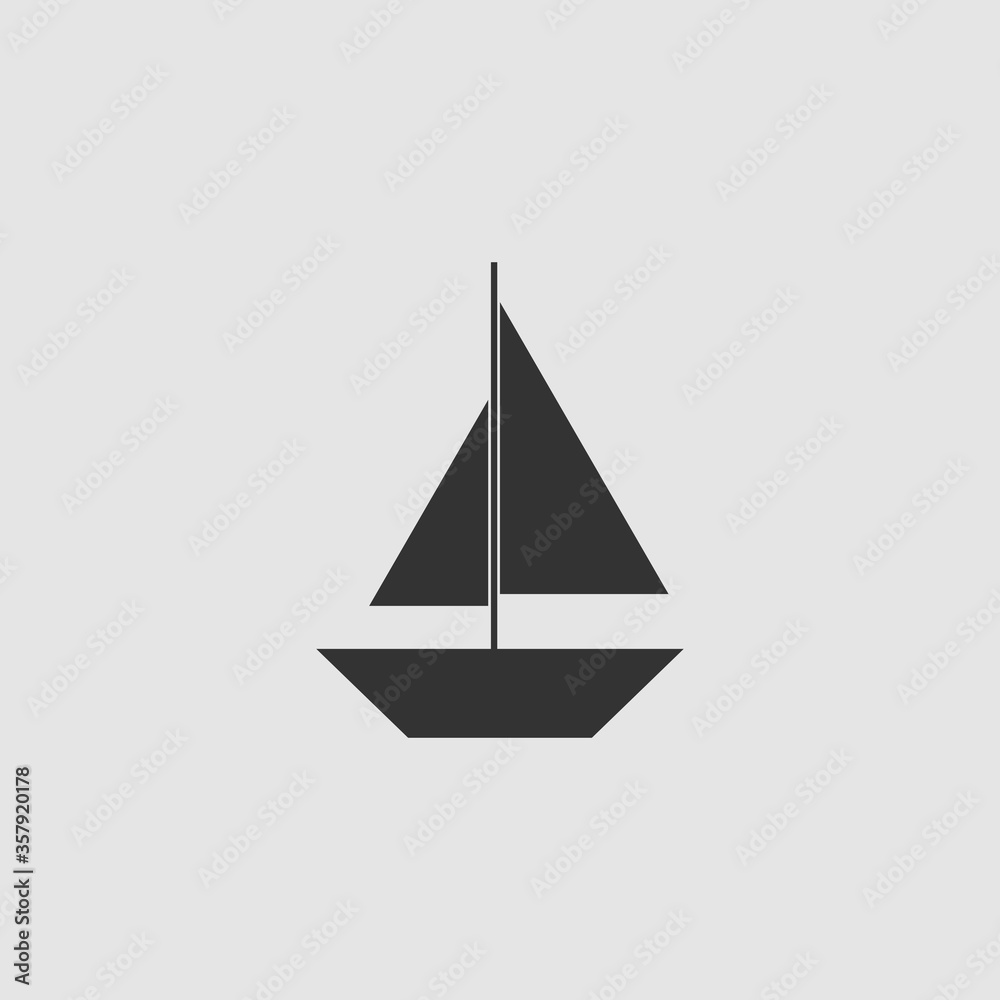 Sail boat icon flat. Sail boat icon flat.