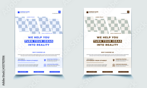 Blue and green corporate vector template design for business brochure, flyer, poster, pamphlet, presentation, annual report, magazine cover,A4 size layout concept company flyer