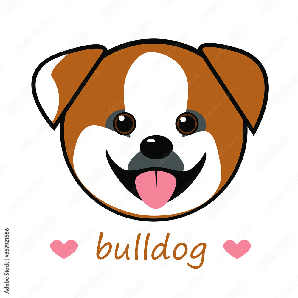 vector illustration sticker cute face anime dog bulldog vector illustration sticker cute face anime dog bulldog