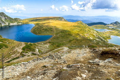 Panorama of The Seven Rila Lakes, Rila Mountain,  Bulgaria photo