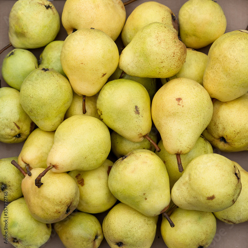 Yellow pears from the top