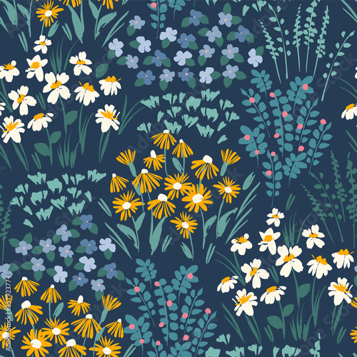 Floral abstract seamless pattern. Vector design for different surfases.