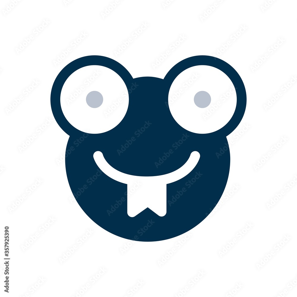 Frog head icon in flat design style. Logo, mascot design element. Frog head icon in flat design style. Logo, mascot design element.