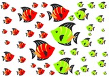 illustration of colorful fishes background