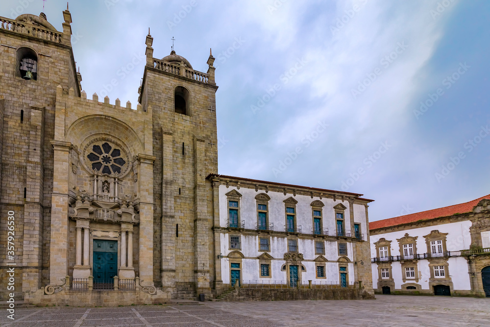 Porto Cathedral or Se Catedral do Porto, built in 12th century and located in historical center old town Porto, Portugal