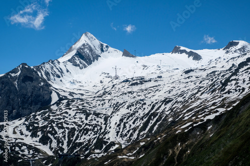 Panoramic view to the austrian alps of Hohe Tauern from the Region of Zell am See  Kaprun  Salzburg  Austria  Europe