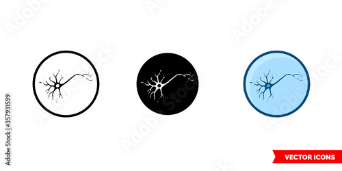 Alzheimer disease icon of 3 types. Isolated vector sign symbol.