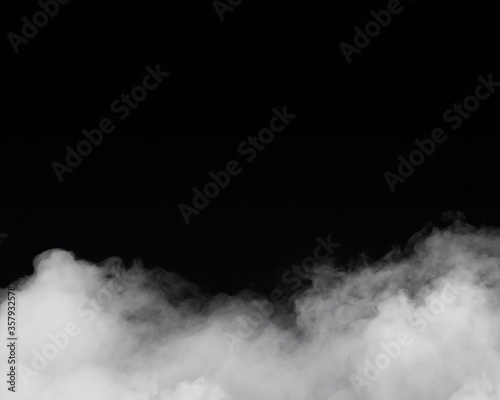Realistic fog or smoke on black background