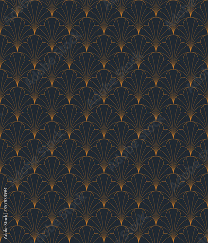 Luxury art deco seamless pattern. Abstract vector background. Geometric damask texture.