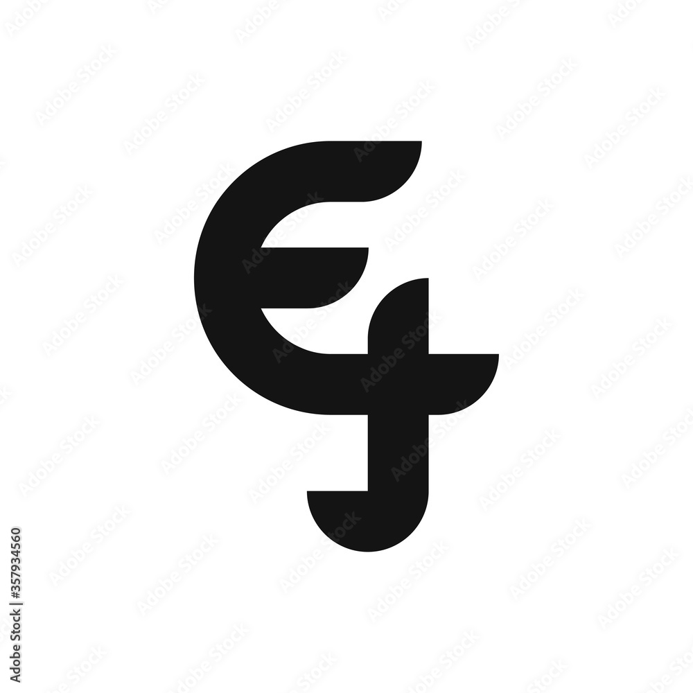 Obraz premium EJ Letter Logo Design With Simple style