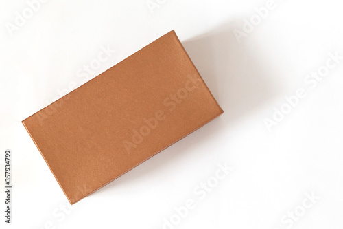 Brown box isolated on the white background. Mockup with copy space © September