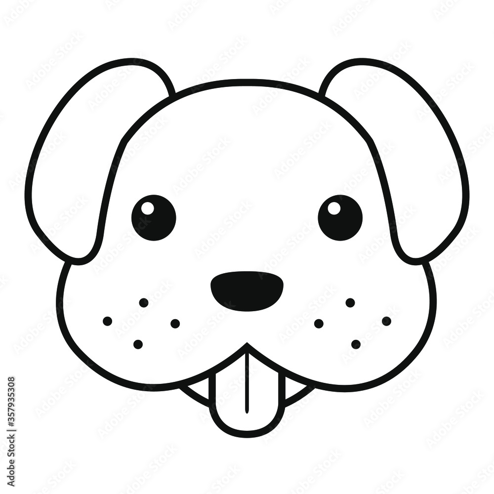 Dog Home Farm Animals Emoji Icon Illustration Face Vector Design Line Art Dog Home Farm Animals Emoji Icon Illustration Face Vector Design Line Art