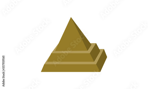 Vector drawing of a three level pyramid, brown color, ideal for investment businesses, esoteric shops and pyramid schemes