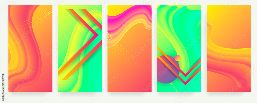 Set geometric colors fluid shapes eps 10. Flowing and liquid abstract gradient background for banner, poster or book. Vector Set geometric colors fluid shapes eps 10. Flowing and liquid abstract gradient background for banner, poster or book. Vector