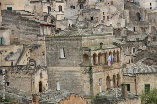 Sassi or rock caves. Matera, Italy. A complex of cave dwellings carved into the mountain.  © Claire