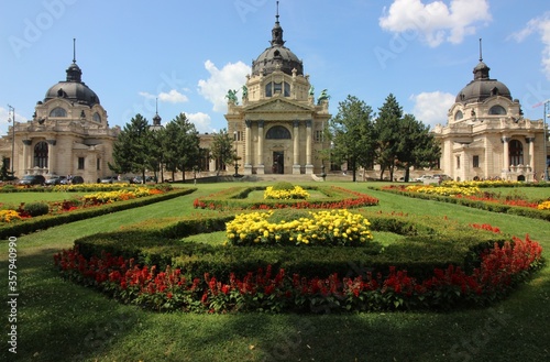 The famous Szechenyi thermal bathes in Budapest, Hungary