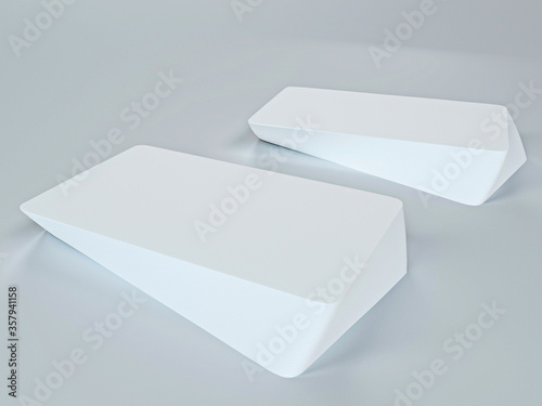 Blank paper business card mock up isolated, 3d rendering. Plain clear 3d illustration call-card mock up template for presentation