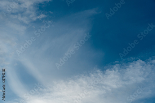 fluffy clouds on a blue background