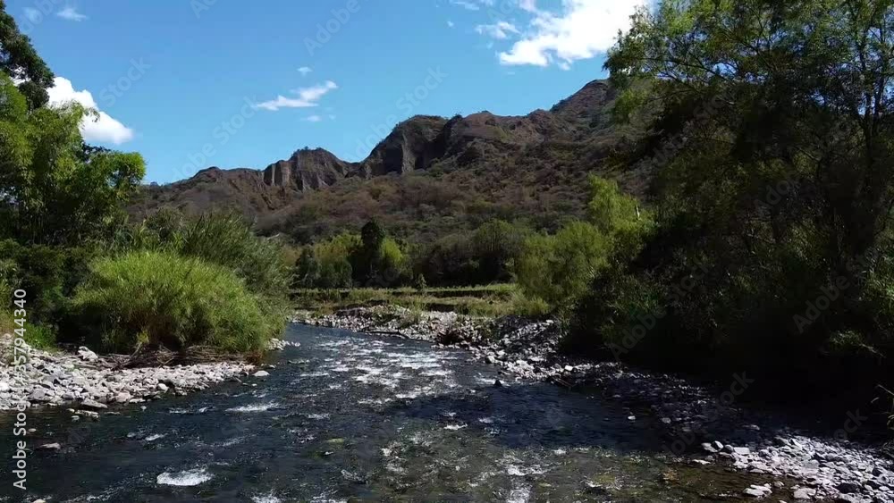 Pristine river in lush green valley Pristine river in lush green valley