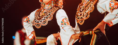 Yugoslav dancers in folkloric national costumes 