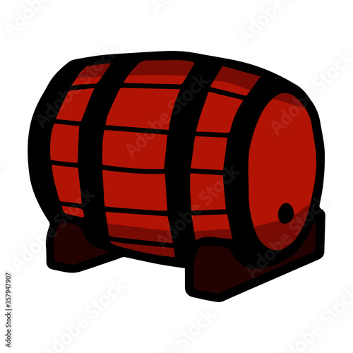 wooden barrel with beer