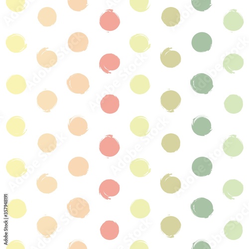 Seamless pattern from color circle abstract strokes on a white background
