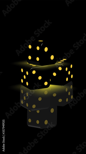Dice on abstract background