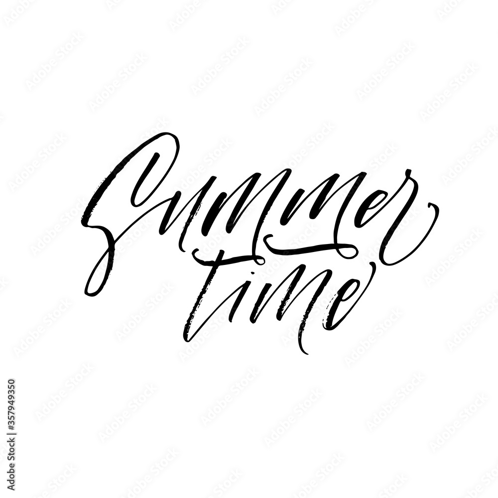 Summer time card. Modern vector brush calligraphy. Ink illustration with hand-drawn lettering. Summer time card. Modern vector brush calligraphy. Ink illustration with hand-drawn lettering.
