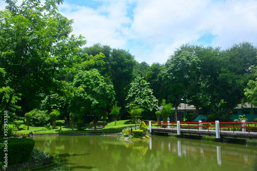 Japanese garden inside Rizal park in Manila, Philippines