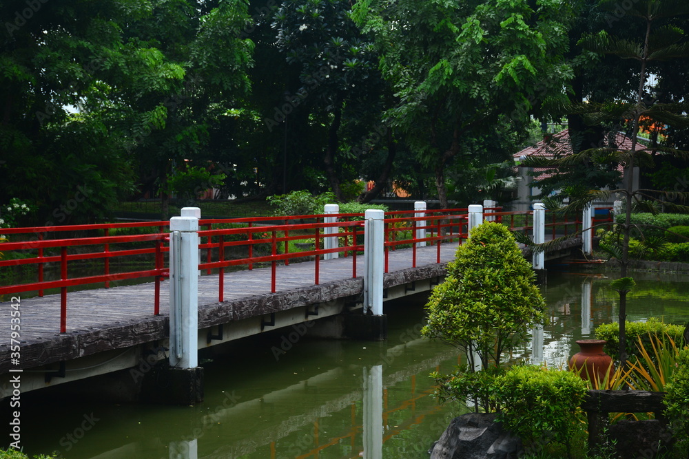 Fototapeta premium Japanese garden inside Rizal park in Manila, Philippines