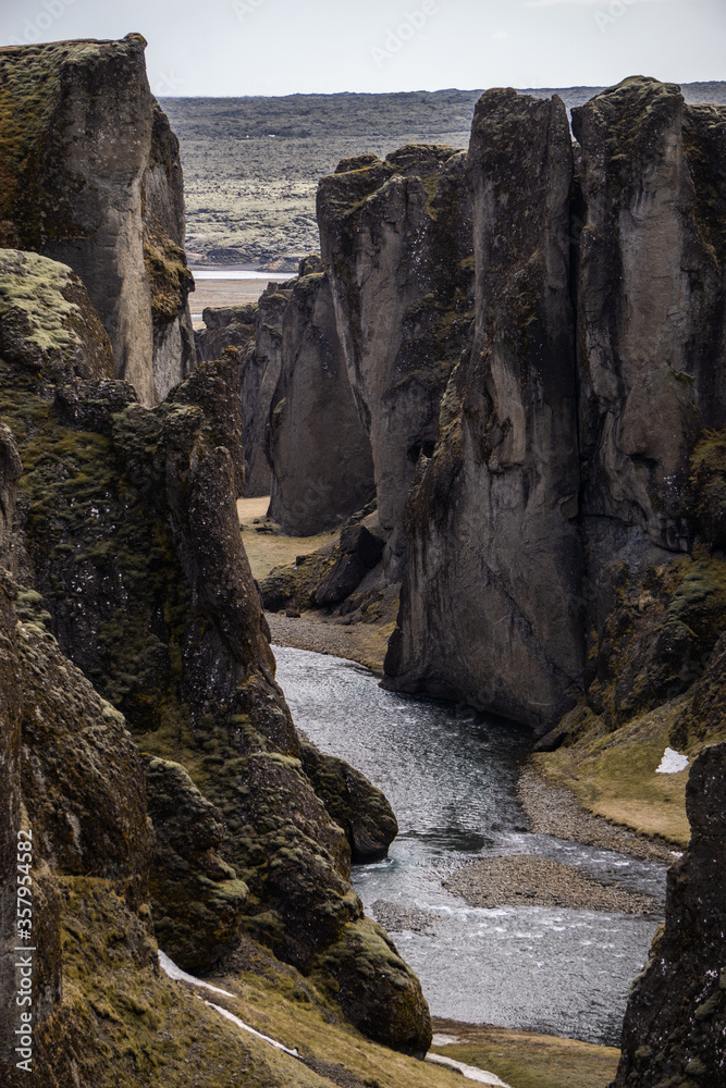 The iconic Fjaðrárgljúfur canyon in South Iceland. 