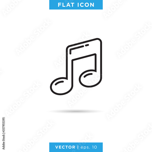 Music note icon design template