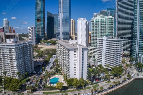 Aerial View of Downtown Miami Skyscrapers during Winter © Jacob