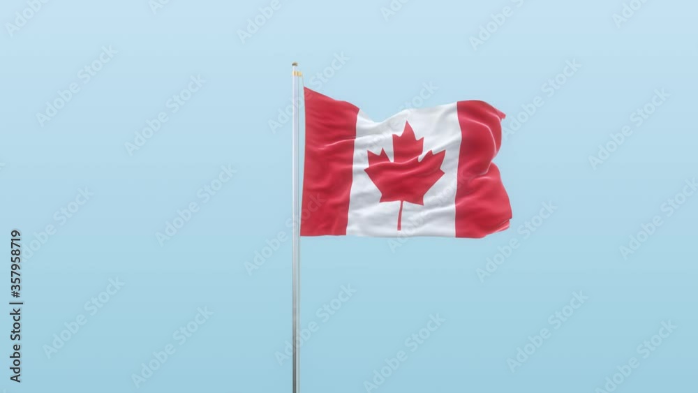 Canada Flag With Alpha And Background With Different Angle Of Movement -3D rendering Canada Flag With Alpha And Background With Different Angle Of Movement -3D rendering