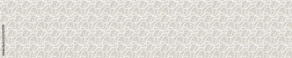 
Seamless linen border pattern. Neutral cream flower blooms stripe background. Elegant minimal off white beige banner. Stylish striped ribbon trim
 - obrazy, fototapety, plakaty 