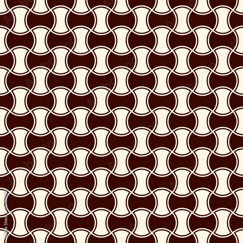 Apple core quilts texture. Bow tie motif. Seamless surface pattern design with interlocking axehead figures.