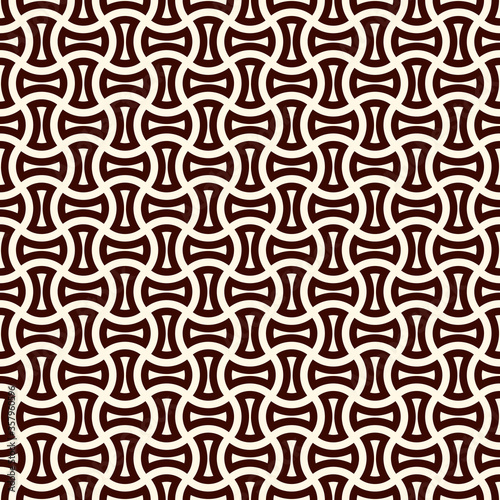 Apple core quilts texture. Bow tie motif. Seamless surface pattern design with interlocking axehead figures.