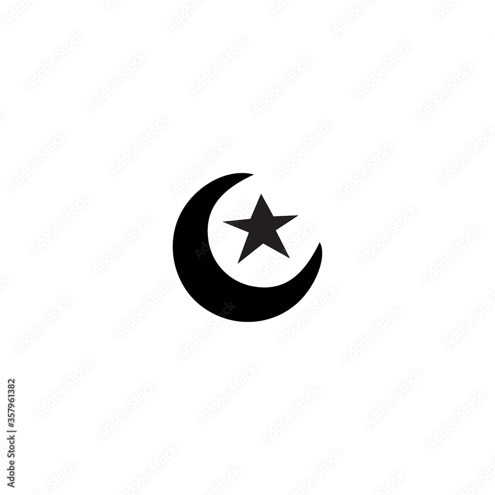 Moon and Stars Icon Vector Illustration on wihte background. Moon and Stars Icon Vector Illustration on wihte background.
