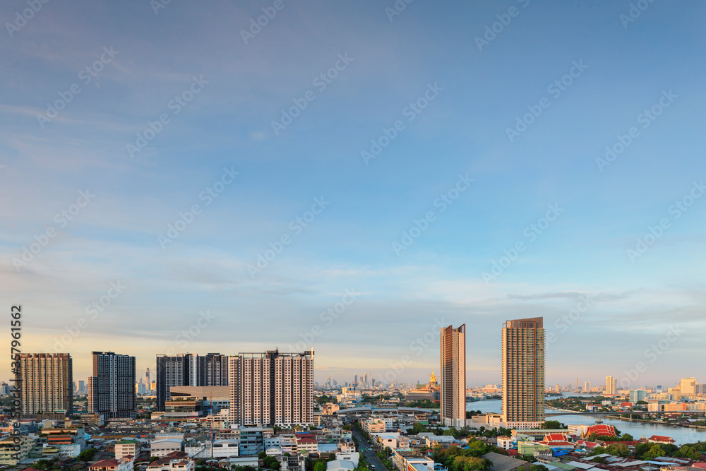 morning time view of sunrise over Bangkok city, thailand morning time view of sunrise over Bangkok city, thailand