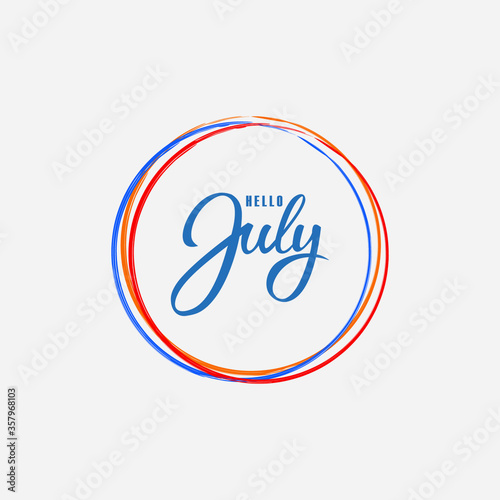 hello july vector icon templet vector 