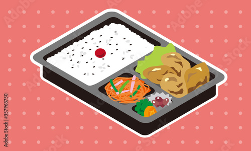 持ち帰り販売の鶏のから揚げ弁当