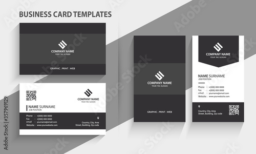 Modern Professional Business Cards. Horizontal and vertical Layout - Corporate Identity Template.