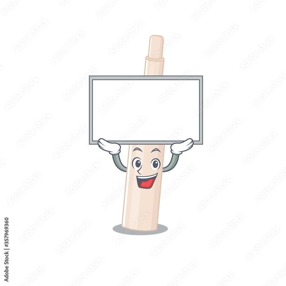 Caricature character of concealer stick succeed lift up a board Caricature character of concealer stick succeed lift up a board