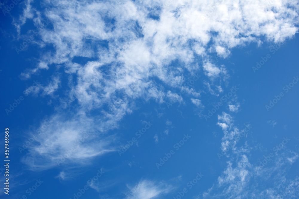 Fluffy and thin clouds under the blue sky Fluffy and thin clouds under the blue sky