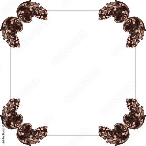 Classical baroque vector of vintage element for design. Decorative design element filigree calligraphy vector. You can use for wedding decoration of greeting card and laser cutting.