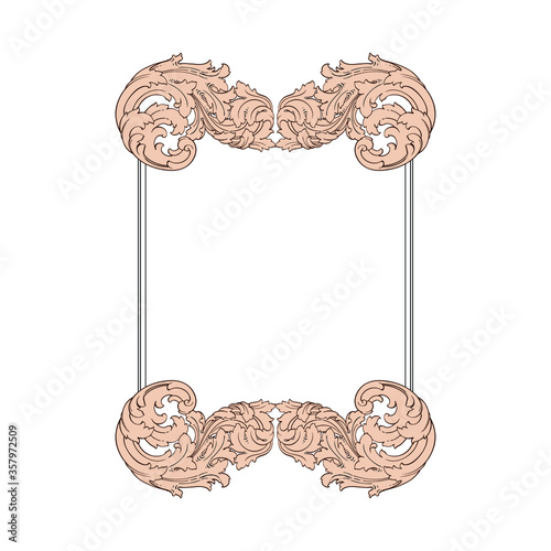 Classical baroque vector of vintage element for design. Decorative design element filigree calligraphy vector. You can use for wedding decoration of greeting card and laser cutting.