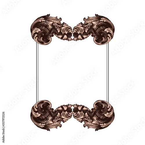 Classical baroque vector of vintage element for design. Decorative design element filigree calligraphy vector. You can use for wedding decoration of greeting card and laser cutting.
